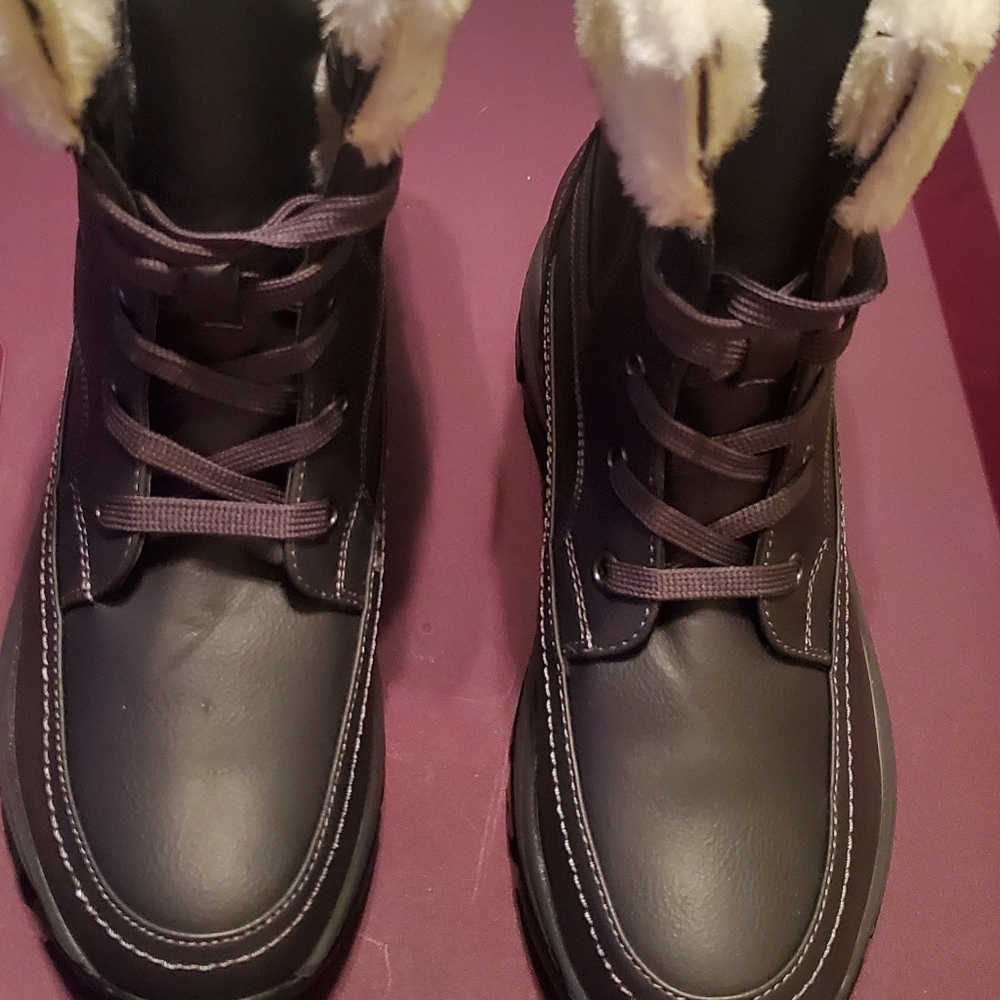 Apres Charcoal Faux Fur-Lined Heidi Boots